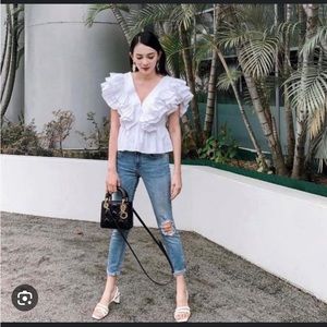 Zara voluminous poplin top
